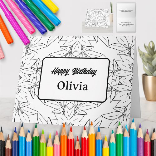 Personalized Coloring Greeting Card 56