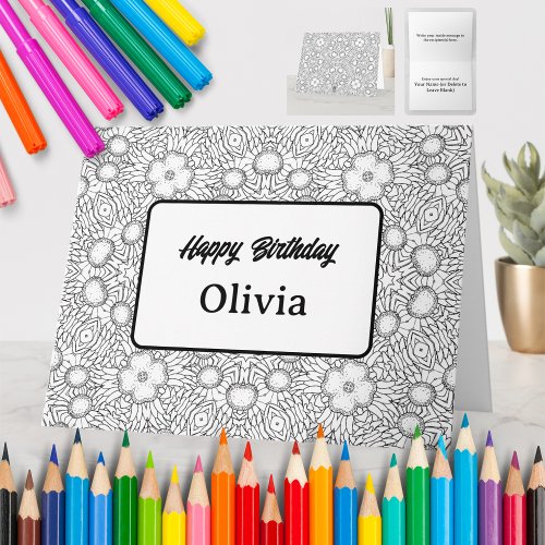Personalized Coloring Greeting Card 61