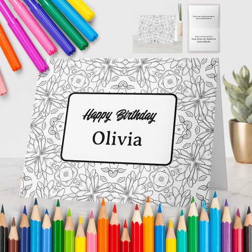 Personalized Coloring Greeting Card 62