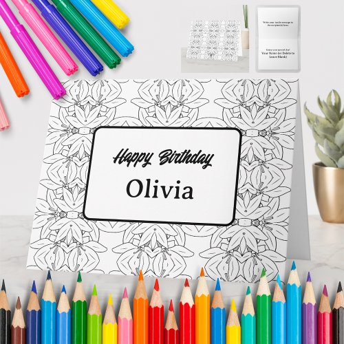 Personalized Coloring Greeting Card 63