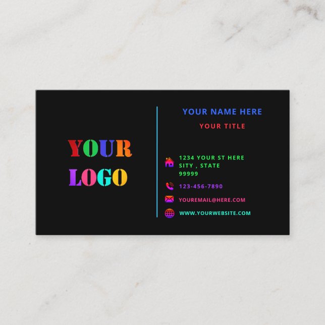 Personalized Colors Your Business Card with Logo (Front)