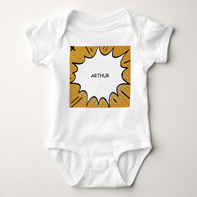 Personalized Comic Baby Bodysuit (Front)