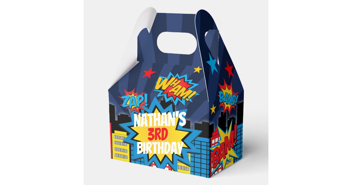 Personalized Comic Book Hero Party Boxes | Zazzle