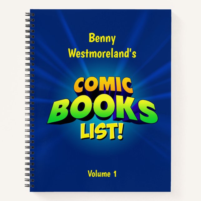 Personalized Comic Book List (Front)