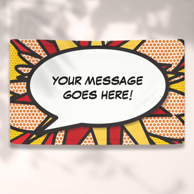Personalized Comic Book Pop Art Speech Bubble Banner (Personalized Comic Book Pop Art Speech Bubble Banner)