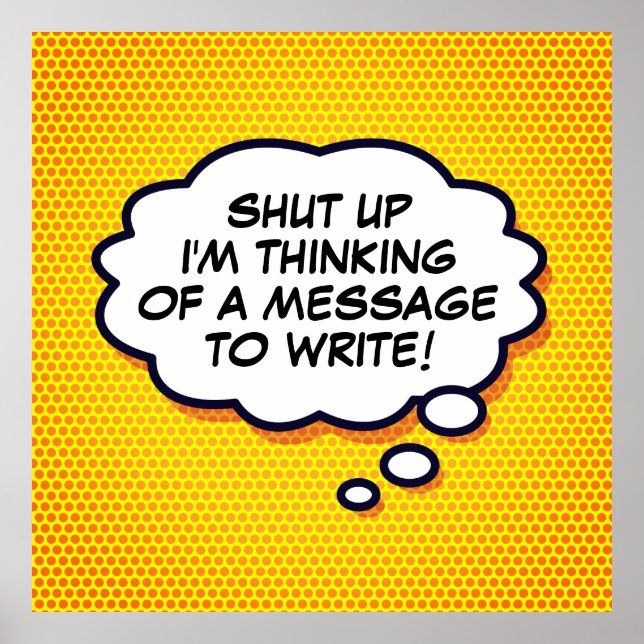 Personalized Comic Book Pop Art Think Bubble Poster (Front)