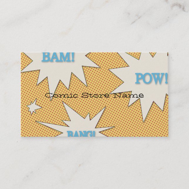 Personalized Comic Book Store Business Card (Front)
