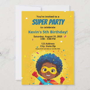 Personalized Comic Book Style Super Hero Invitatio Invitation