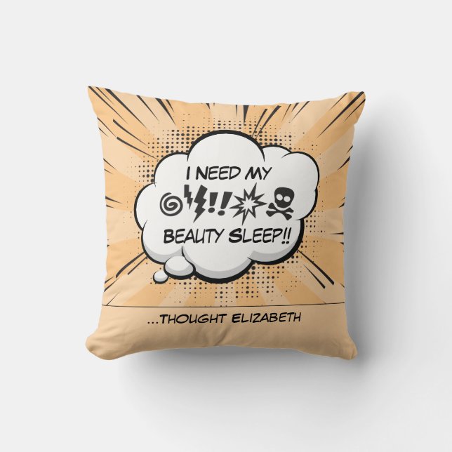 Personalized Comic Book Style Throw Pillow (Front)