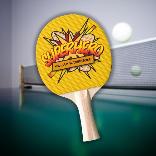Personalized Comic Book Superhero Funny Modern Ping Pong Paddle