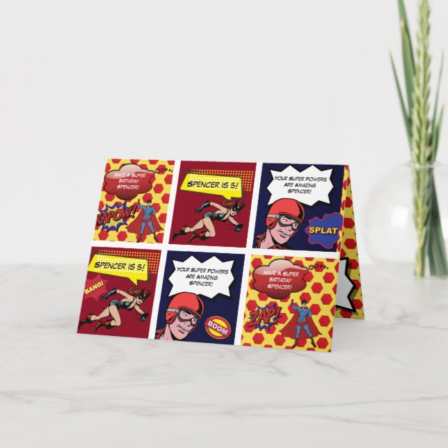 Personalized Comic Strip Birthday Card (Front)