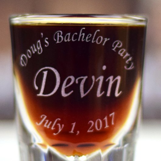 Personalized Commemorative Engraved Shot Glass (Detail)