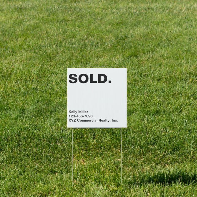 Personalized Commercial Realty Marketing SOLD Sign (Insitu)
