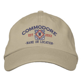Personalized Commodore Nautical Monogram & more Embroidered Baseball Cap