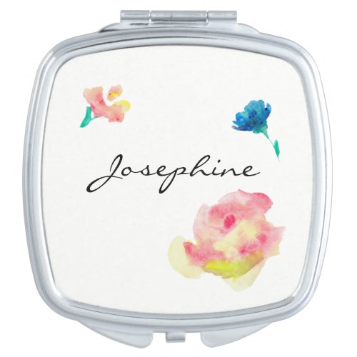 Personalized compact with name  bridesmaid gift mirror for makeup