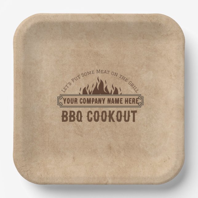 Personalized Company BBQ Paper Plates (Front)