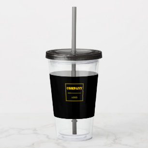 Personalized Company Black Modern Custom Business Acrylic Tumbler