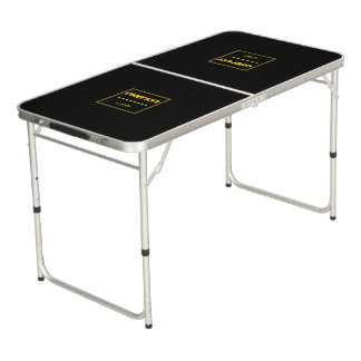 Personalized Company Black Modern Custom Business Beer Pong Table