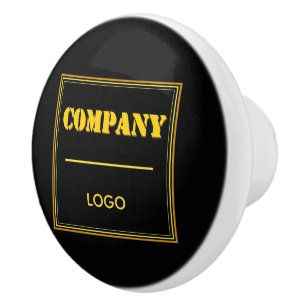 Personalized Company Black Modern Custom Business Ceramic Knob