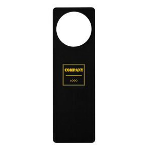 Personalized Company Black Modern Custom Business Door Hanger