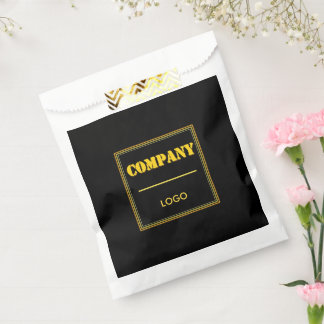 Personalized Company Black Modern Custom Business Favor Bag
