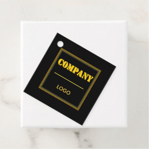 Personalized Company Black Modern Custom Business Favor Tags
