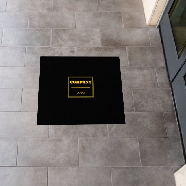 Personalized Company Black Modern Custom Business Floor Decals (Restaurant)