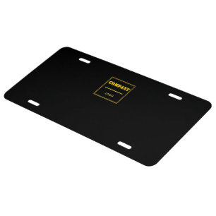 Personalized Company Black Modern Custom Business License Plate