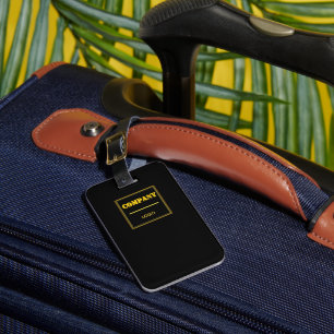 Personalized Company Black Modern Custom Business Luggage Tag