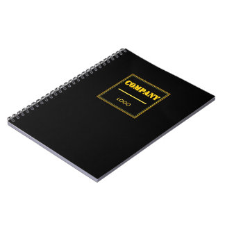 Personalized Company Black Modern Custom Business Notebook