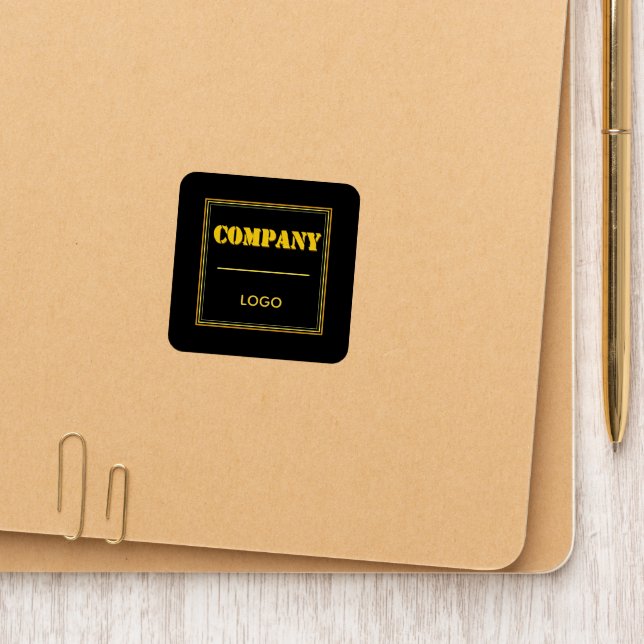Personalized Company Black Modern Custom Business Patch (On Folder)