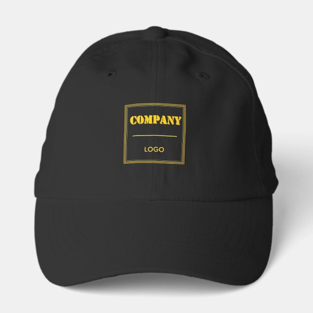 Personalized Company Black Modern Custom Business Performance Cap (Front)
