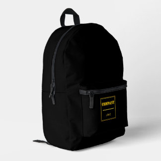 Personalized Company Black Modern Custom Business Printed Backpack