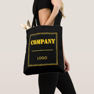 Personalized Company Black Modern Custom Business Tote Bag