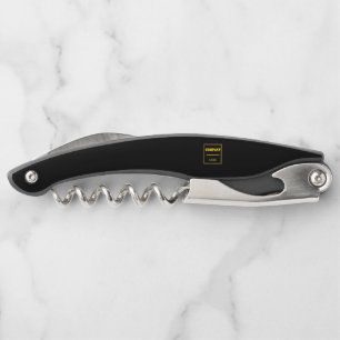 Personalized Company Black Modern Custom Business Waiter's Corkscrew