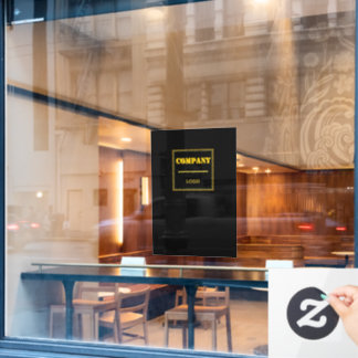Personalized Company Black Modern Custom Business Window Cling