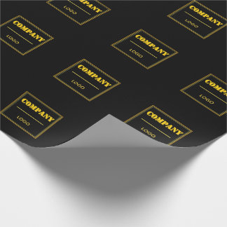 Personalized Company Black Modern Custom Business Wrapping Paper