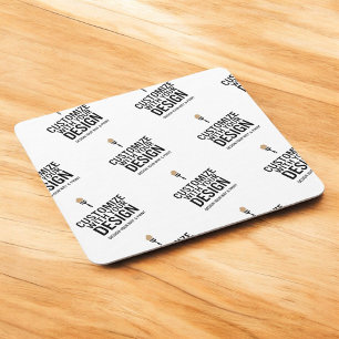 Personalized Company Branded Custom Minimalist  Square Paper Coaster
