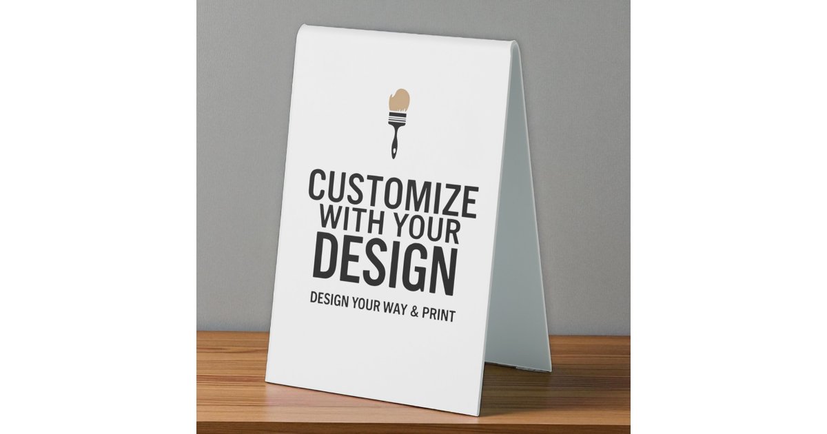 Personalized Company Branded Custom Minimalist Table Tent Sign | Zazzle