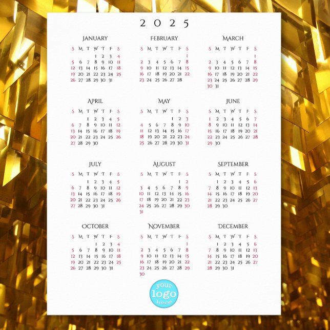 Personalized Company Business Logo 2025 Calendar Poster (Personalized Company Business Logo 2025 Calendar Poster)