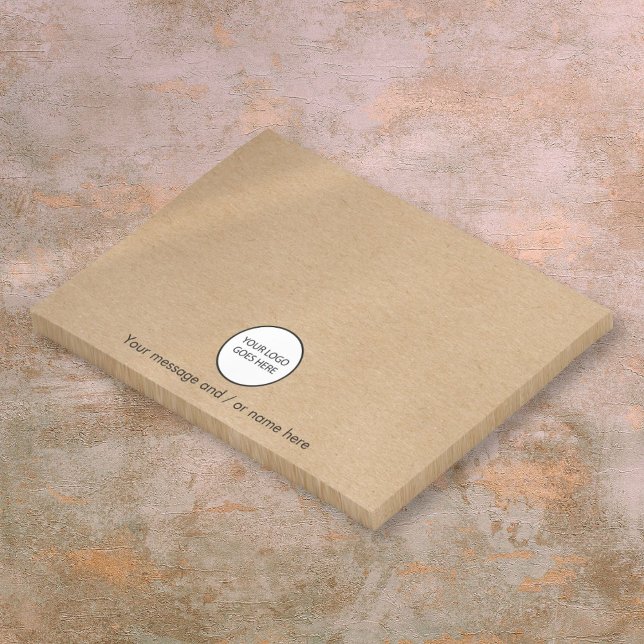 Personalized Company Business Logo Rustic Kraft Post-it Notes (Personalized Company Business Logo Rustic Kraft Post-it Notes)