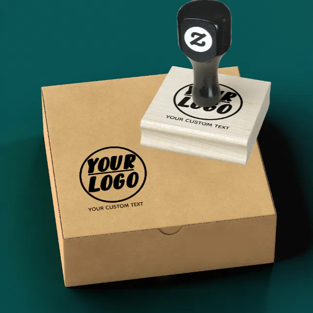 Personalized Company Business Logo Stationery Rubber Stamp | Zazzle