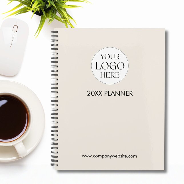 Personalized Company Business Logo Template Beige Planner (In situ)