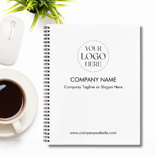 Personalized Company Business Logo Template White Notebook