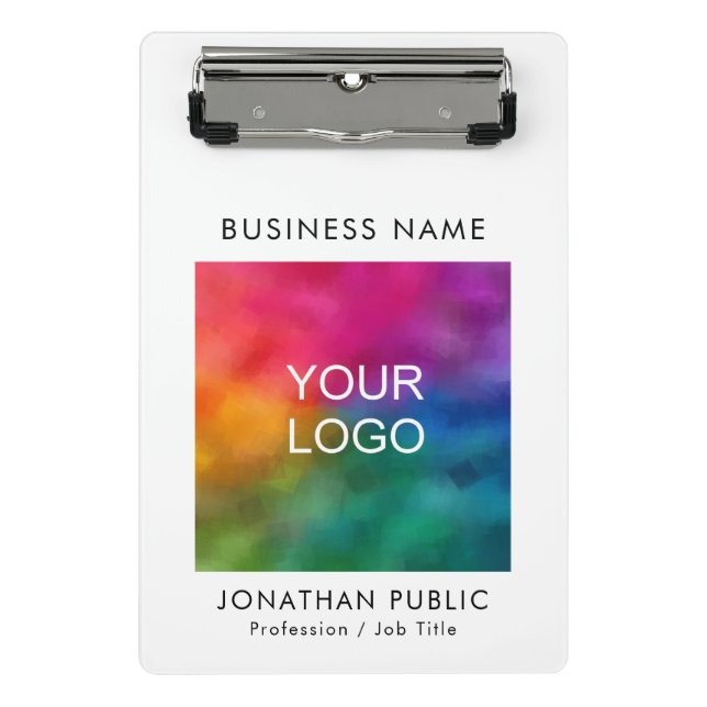 Personalized Company Corporate Logo Business Mini Clipboard (Front)