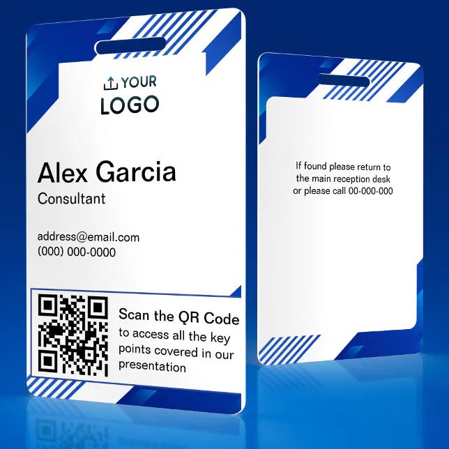 Personalized Company Employee Logo & QR Code Badge | Zazzle