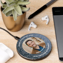 Personalized Company Employee Photo Silver Floral