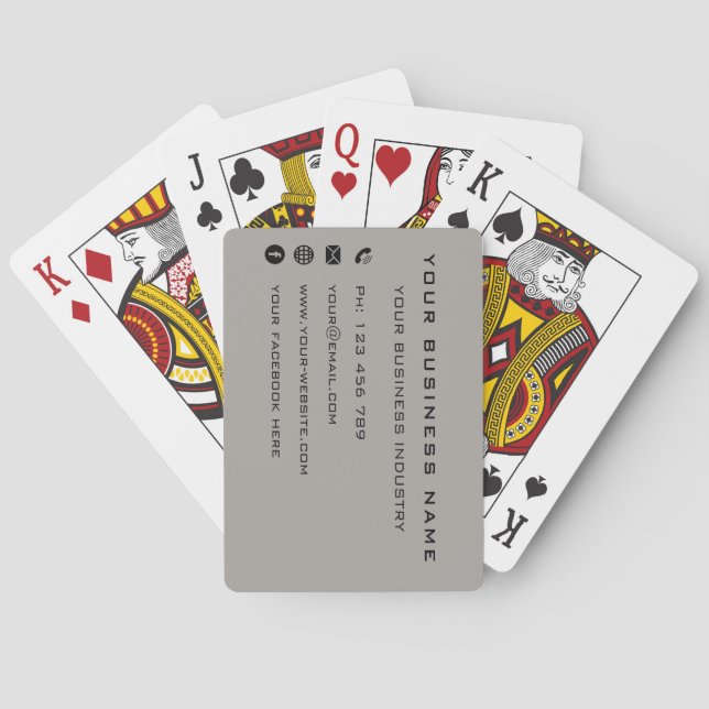 Personalized Company Info Business Playing Cards (Back)