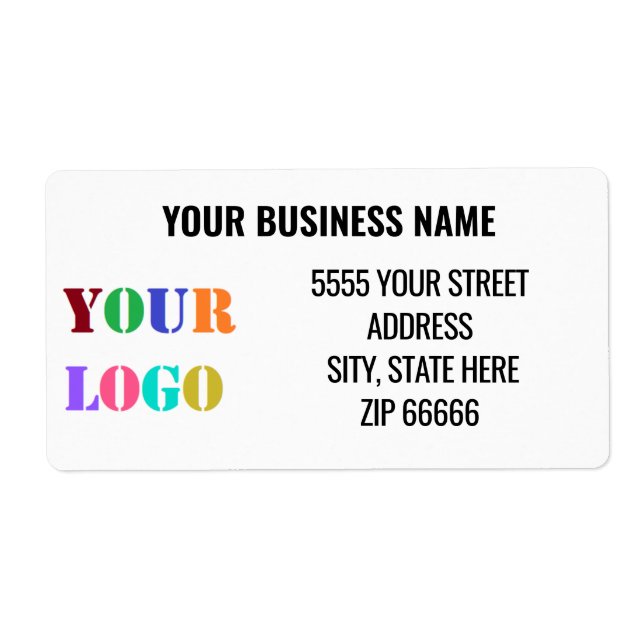 Personalized Company Logo Address Labels Example (Front)