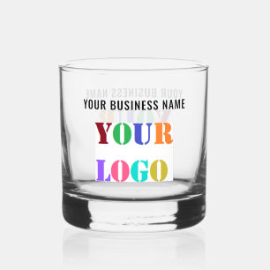 Personalized Company Logo and Custom Text Business Whiskey Glass